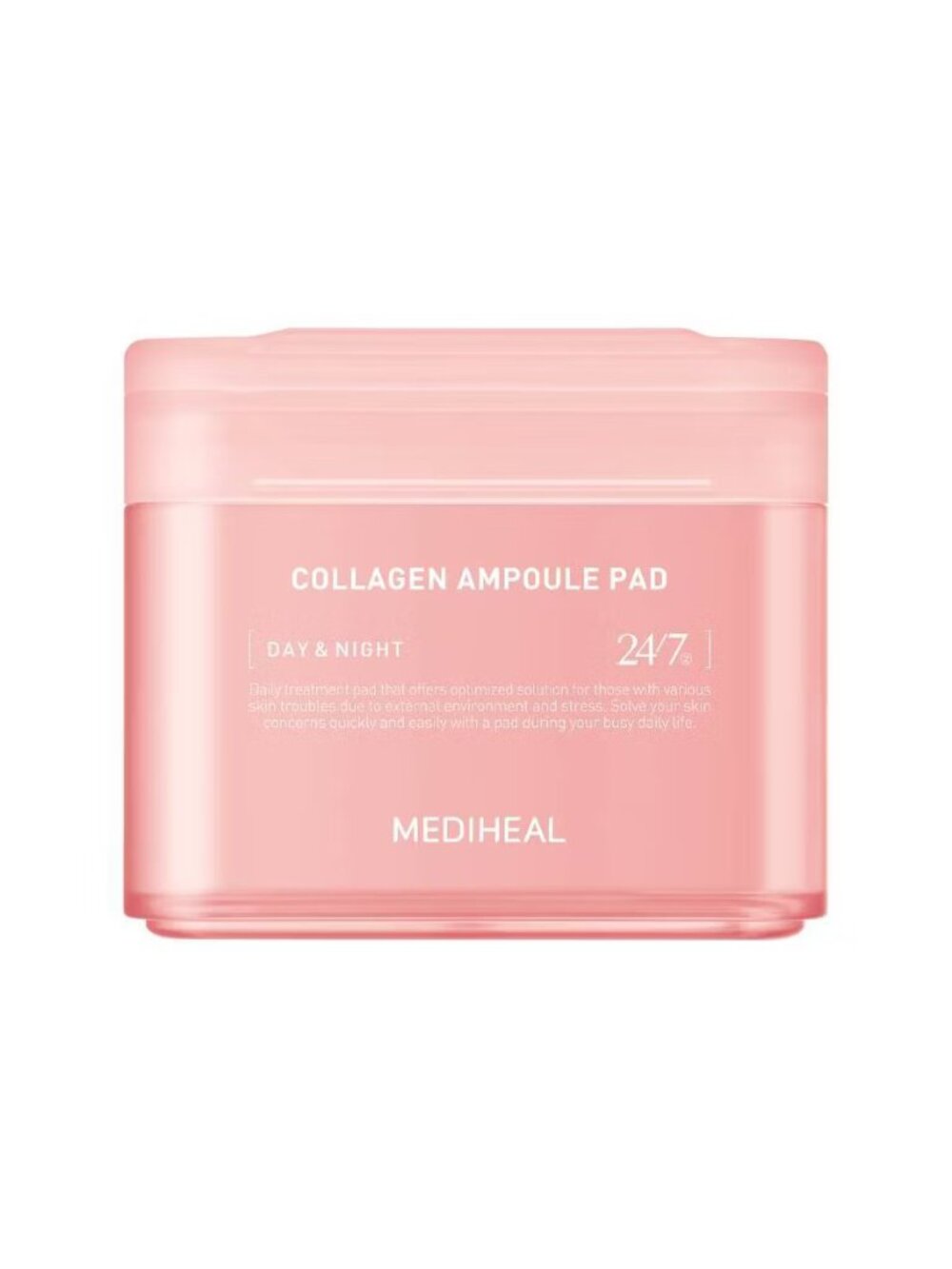MEDIHEAL Collagen Ampoule Pad Facial Toner 100 Pads Refill + Case